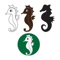 seahorse icon design vector