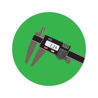 manual and digital caliper icon vector