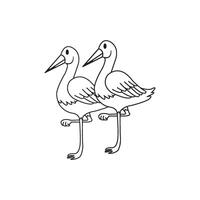 long-legged bird icon vector