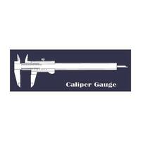 manual and digital caliper icon vector