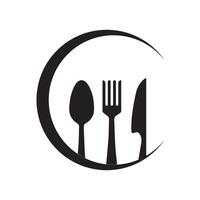 spoon, fork and knife icon vector