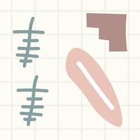 Minimal doodle frame element background template vector