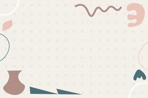 Minimal doodle frame element background template vector