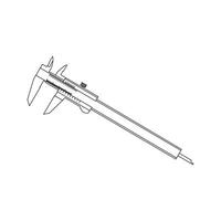 manual and digital caliper icon vector