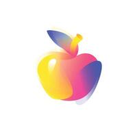 Illustration of an apple. Gradient flat icon. Apple is the symbol of New York. A modern fashionable company logo. Icon isolated on white background. Illustration for website and print. vector