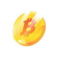 Illustration of a coin bitcoin. Gradient flat icon. Symbol of crypto currency. Emblem isolated on white background. vector
