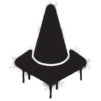 Spray Painted Graffiti traffic cone icon Sprayed isolated with a white background. vector
