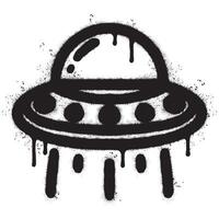 Spray Painted Graffiti ufo icon Sprayed isolated with a white background. vector