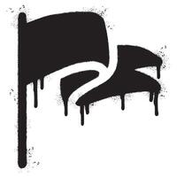 Spray Painted Graffiti flag icon Sprayed isolated with a white background. vector