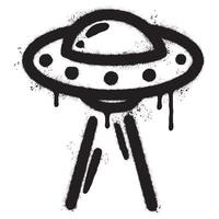 Spray Painted Graffiti ufo icon Sprayed isolated with a white background. vector