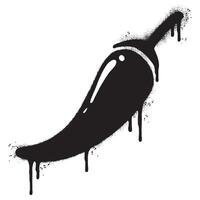 Spray Painted Graffiti Chili pepper icon Sprayed isolated with a white background. vector