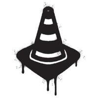 Spray Painted Graffiti traffic cone icon Sprayed isolated with a white background. vector