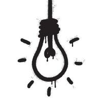 Spray Painted Graffiti Light Bulb line icon Sprayed isolated with a white background. vector