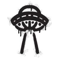 Spray Painted Graffiti ufo icon Sprayed isolated with a white background. vector