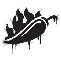 Spray Painted Graffiti Chili pepper icon Sprayed isolated with a white background. vector