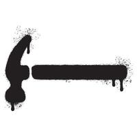 Spray Painted Graffiti hammer icon Sprayed isolated with a white background. vector