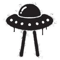 Spray Painted Graffiti ufo icon Sprayed isolated with a white background. vector