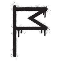 Spray Painted Graffiti flag icon Sprayed isolated with a white background. vector