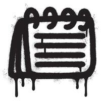 Spray Painted Graffiti calendar icon Sprayed isolated with a white background. vector