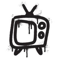 Spray Painted Graffiti retro television icon Sprayed isolated with a white background. vector
