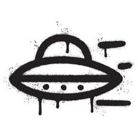 Spray Painted Graffiti ufo icon Sprayed isolated with a white background. vector