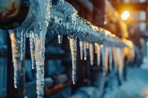 Beautiful transparent icicles for design natural abstract background photo