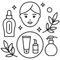 Cosmetic element outline for coloring pages. Cosmetics Easy Coloring Book vector