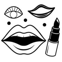 Cosmetic element outline for coloring pages. Cosmetics Easy Coloring Book vector