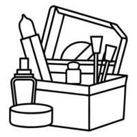 Cosmetic element outline for coloring pages. Cosmetics Easy Coloring Book vector