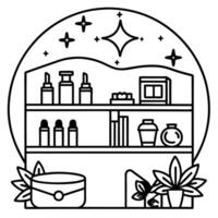 Cosmetic element outline for coloring pages. Cosmetics Easy Coloring Book vector