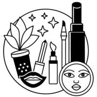 Cosmetic element outline for coloring pages. Cosmetics Easy Coloring Book vector