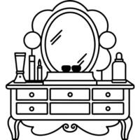 Cosmetic element outline for coloring pages. Cosmetics Easy Coloring Book vector
