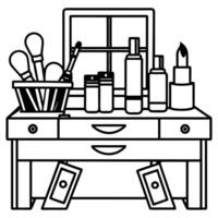 Cosmetic element outline for coloring pages. Cosmetics Easy Coloring Book vector
