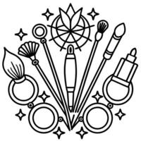 Cosmetic element outline for coloring pages. Cosmetics Easy Coloring Book vector