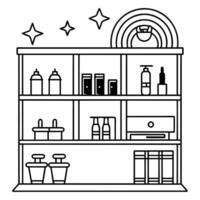 Cosmetic element outline for coloring pages. Cosmetics Easy Coloring Book vector