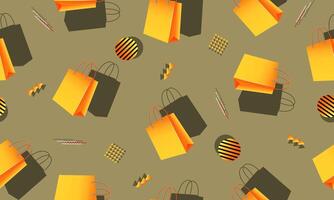 seamless pattern of shopping bags with shadow background. vector