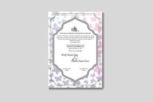 Luxury Muslim Marriage Certificate Template Design With Floral Design vector
