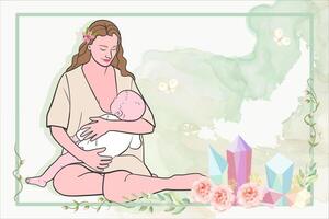 Hand drawn breastmilk illustration. vector