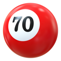 70 number 3d ball red png