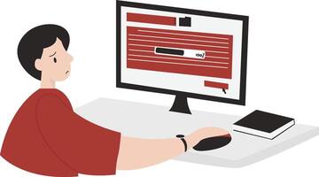 Submit task flat design illustration isolated in white background vector