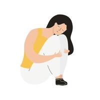 Illustration of sad and upset people crying, weeping and sobbing from sorrow and grief. Unhappy person shedding tears. Flat illustration isolated on white background vector