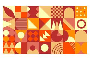 Colorful neo geo background made of squares and circles vector