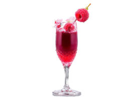 Raspberry Juice Vibrant raspberry juice in a delicate flute fresh raspberries and petals splash captured png