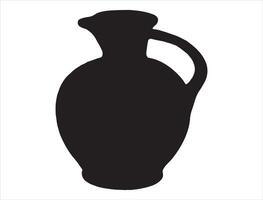 Vase silhouette on white background vector