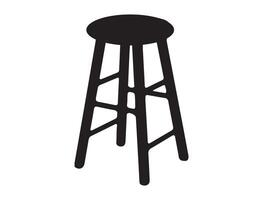 Stool silhouette on white background vector