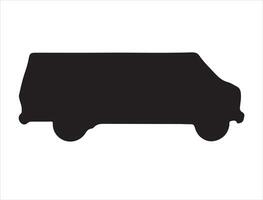 Van silhouette on white background vector