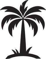 Isolated Palm Tree Silhouette Art. vector