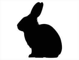 Rabbit silhouette on white background vector