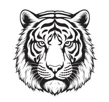 Tiger drawn with ink from the hands of a predator tattoo vector