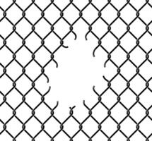 Rabitz chain-link, ripped fence mesh pattern vector